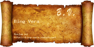 Bing Vera névjegykártya